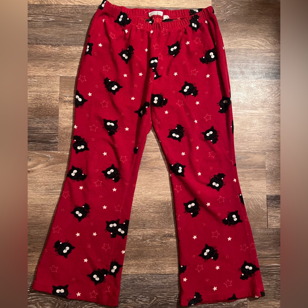 y2k aeropostale black cat pajama pants